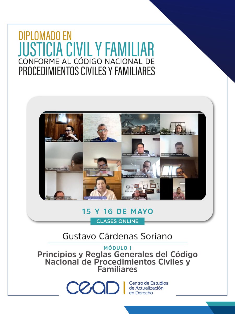 ceadmx's tweet photo. La transición hacia el Código Nacional de Procedimientos Civiles y Familiares definirá la viabilidad de la práctica procesal contemporánea. El profesor Gustavo Cardenas impartió el primer módulo de nuestro diplomado.
#CNPCF #LitigioCivil #ActualizaciónJurídica #CEAD https://t.co/qzXQMRLKi2