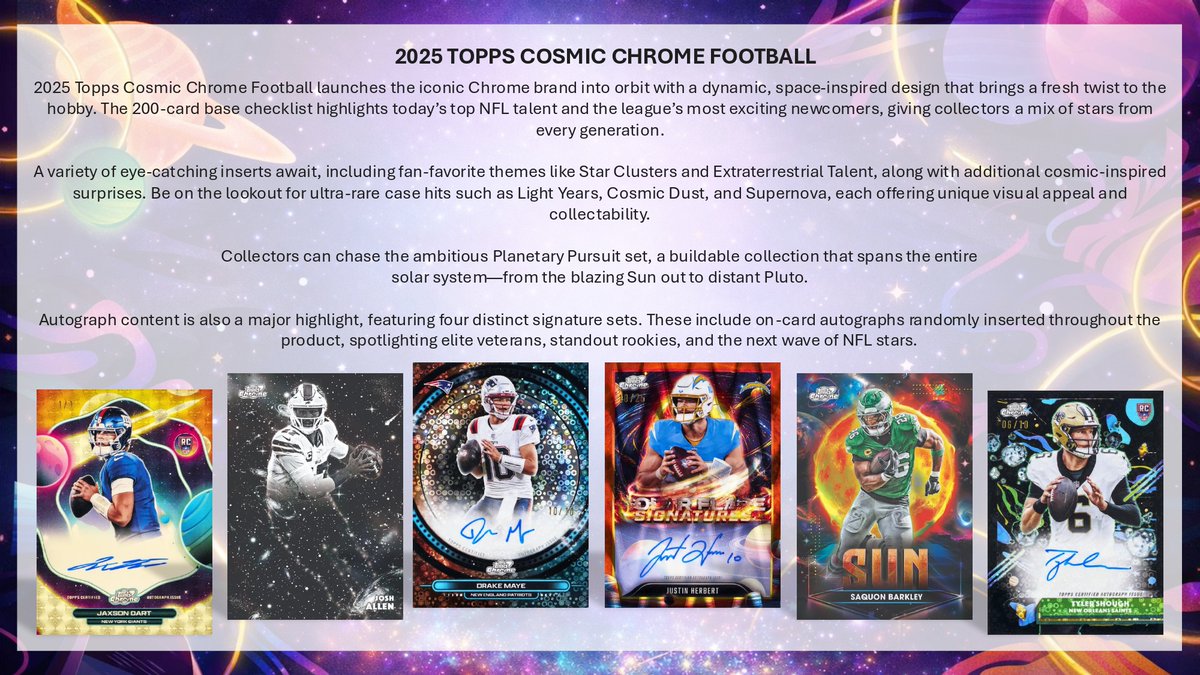 製品情報】 2026年6月20日 発売予定 ?NFL 2025 TOPPS COSMIC CHROME 
