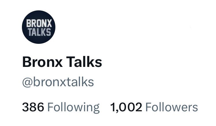 bronxtalks's tweet photo. Thank you everyone for helping us reach 1K on here! https://t.co/P4ftLdpkjn