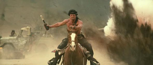 cesarumen's tweet photo. @elchicomorera es una versión "mejorada" con IA de este cuadro... xq? no se... hay fotos mejores y en mejor resolución de rambo 3... https://t.co/FSUfdjFMoH