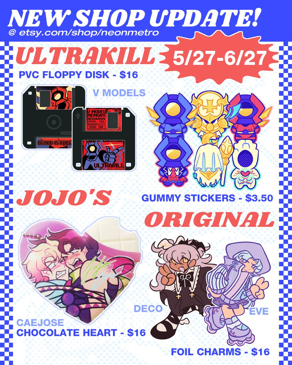 neon_metro's tweet photo. 💟 SHOP OPEN 💟
NEW WARES, RESTOCKS, FT. LCB, KILLER ROBOTS, AND GAY PEOPLE! ALL UP ON MY SHOP UNTIL 6/27!!

(🔗in bio!!) https://t.co/vgMaMESLi1