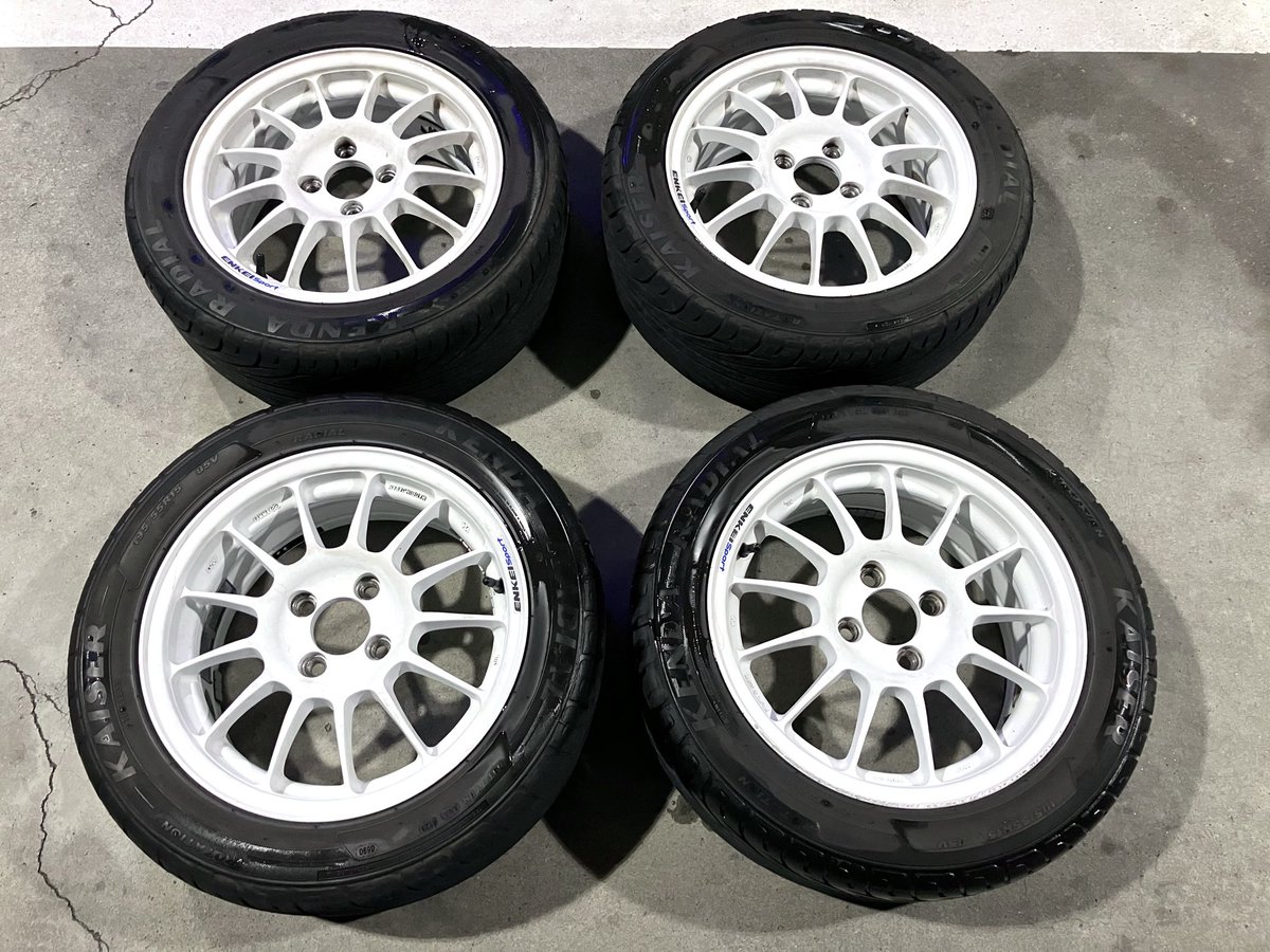 YYY_207's tweet photo. #ホイール売ります
#エンケイ
#enkei

エンケイスポーツ　RC-T5 
15インチ
6.5j +45
PCD100 4穴

・4本6.5万(タイヤついてますが2本片減りしています。裏組みすればまだ使えるかと思います。不要でしたら外してお渡しします。)
・引き取りまたは着払いで発送可能です。 https://t.co/nxdV955Gr8