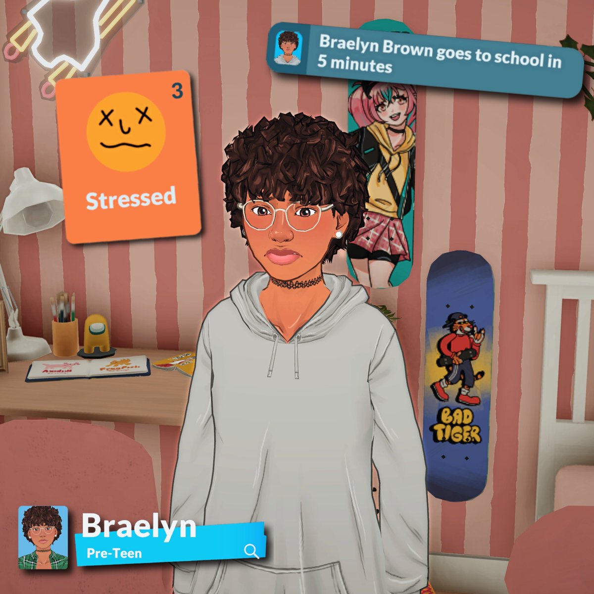 DumplinSiims's tweet photo. in true pre-teen fashion. brae is stressed before school. #paralives https://t.co/GY1hJKoHdv