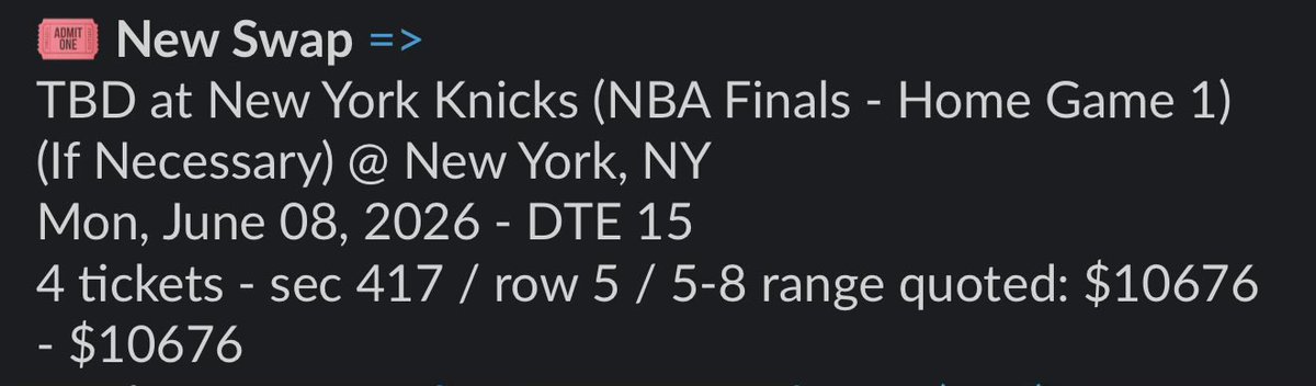 jakefeigs's tweet photo. xp offers is our onchain bidding rails for tickets. sellers submit inventory and our buyer network competes on it in real time.

knicks fever is putting the engine into overdrive unlike any event we’ve seen before.

400 level seats pulling 5 figure quotes 🤯🤯 https://t.co/MKqiswlUOs