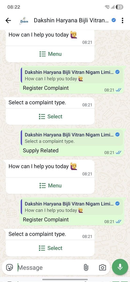 Brand_Prajapat's tweet photo. @DHBVNL @1912dhbvn @DhbvnG @cmohry Kindly lodge no supply complaint and share the complaint number as customer care service not working on WhatsApp and 1912.
Account Number 9270207561
 Power cut started now it's 2nd power cut
 @DHBVNL @1912dhbvn @cmohry @PowerHaryana @rajeshnagarfbd @KPGBJP @ANI @DC_Faridabad https://t.co/cZsFbBNAvv
