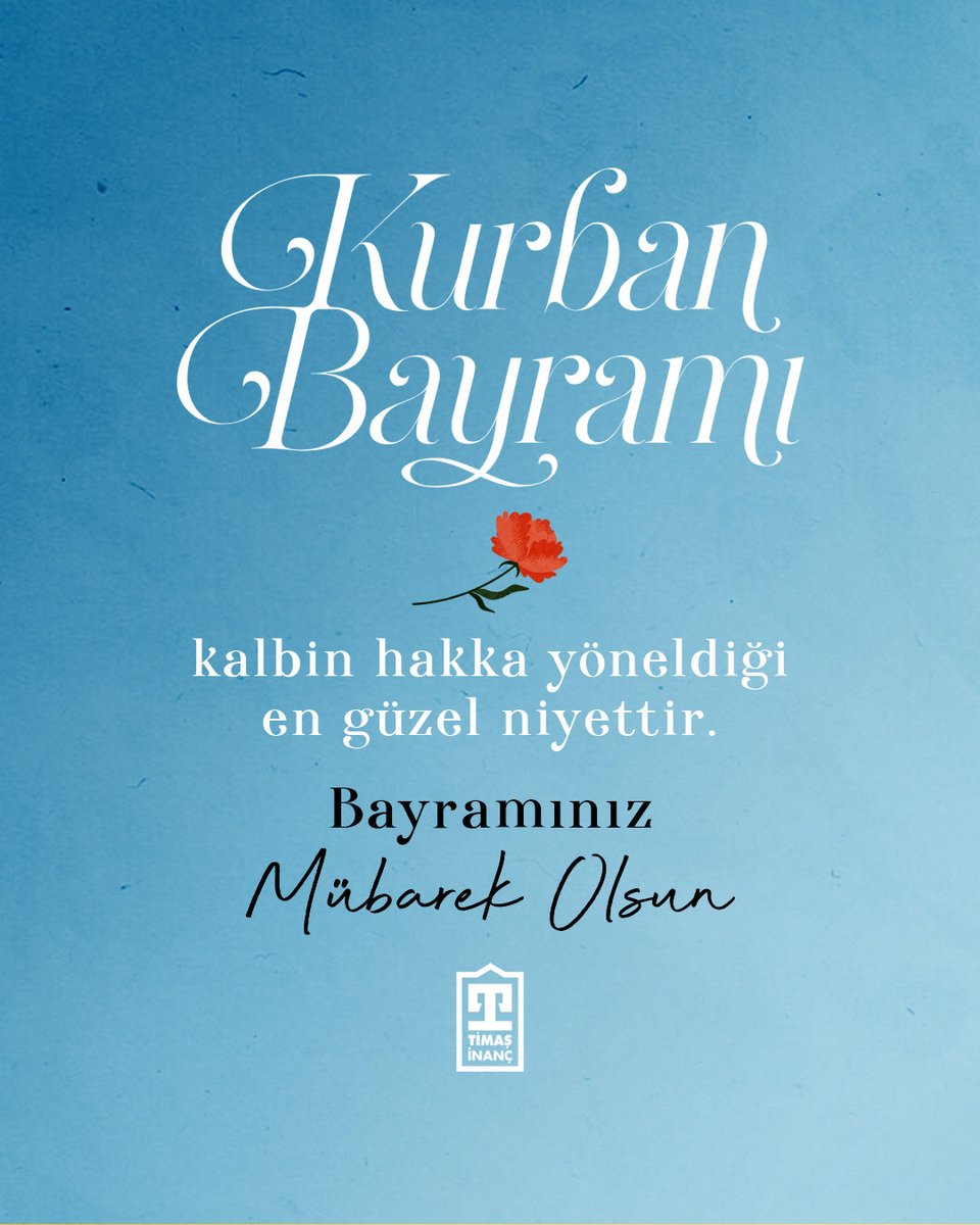 timasinanc's tweet photo. Kalplerimizin hakka yöneldiği, niyetlerimizin iyilikle ve teslimiyetle buluştuğu bir bayrama daha kavuşmanın mutluluğunu yaşıyoruz.
Paylaştıkça çoğalan, sevgiyi ve kardeşliği büyüten bir bayram geçirmek duasıyla... Kurban Bayramınız mübarek olsun! ✨ https://t.co/dntEhmSBuc