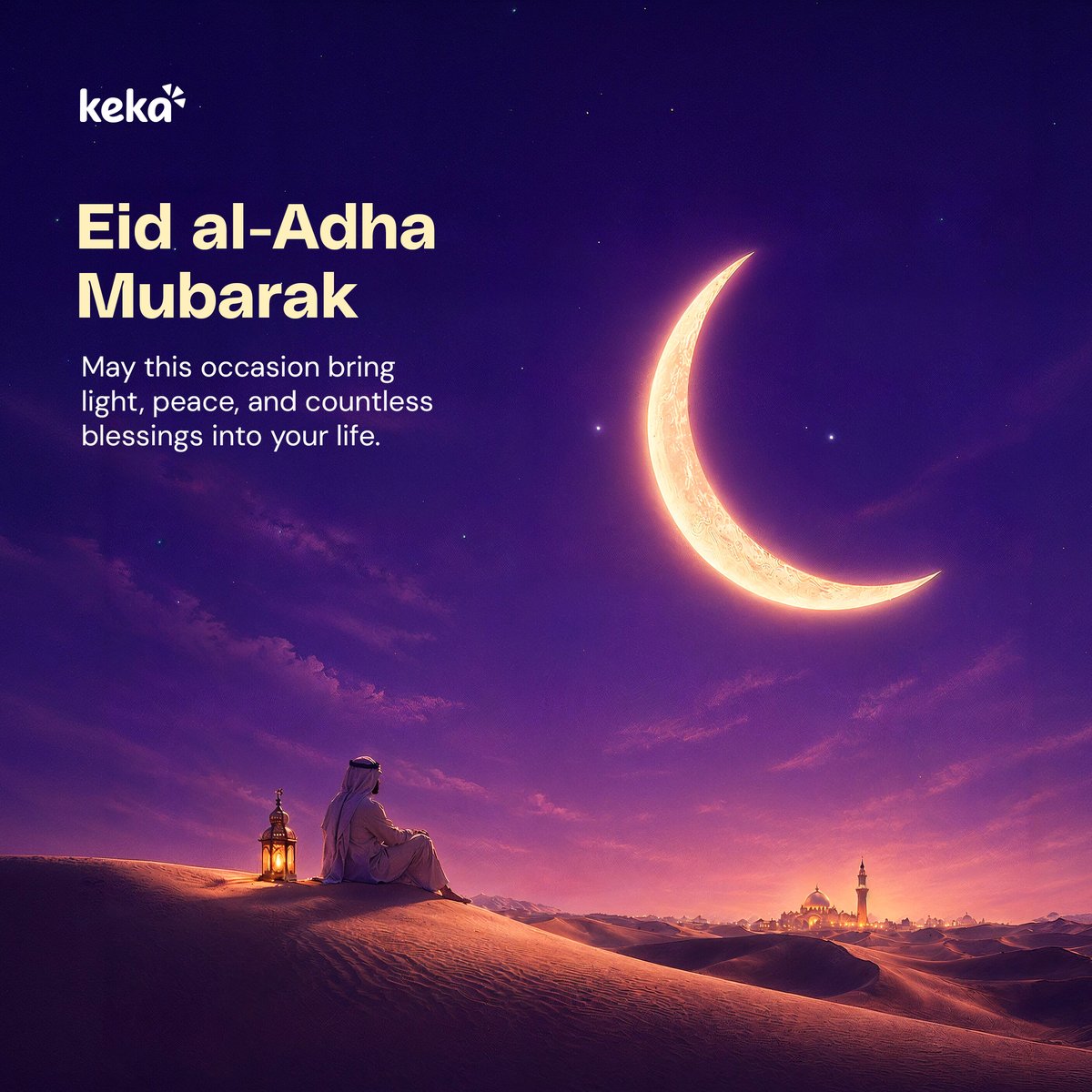 kekahr_official's tweet photo. Eid al-Adha Mubarak from all of us at Keka. 🌙

May this occasion bring peace, gratitude, and togetherness to you and your loved ones.

Wishing you a blessed Eid filled with light, joy, and countless blessings.

#EidAlAdha #EidMubarak #Keka https://t.co/y0U7demZlk