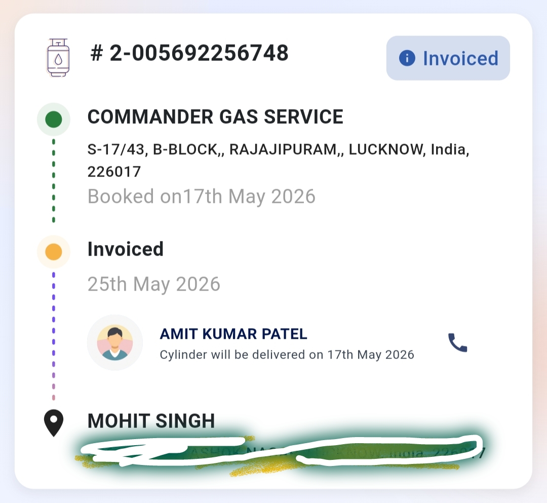 MohitSingh92676's tweet photo. Booking of17may yet no delivery Repeated calls to COMMANDER GAS SERVICE are ignored If answered, the same excuse is given every timeसिलिंडर गाड़ी नही आई wait करोWhy such abnormal delay? Is supply genuinely disrupted or is diversion for vested interests @MoPNG_eSeva  @IndianOilcl https://t.co/o61UHwBb9l