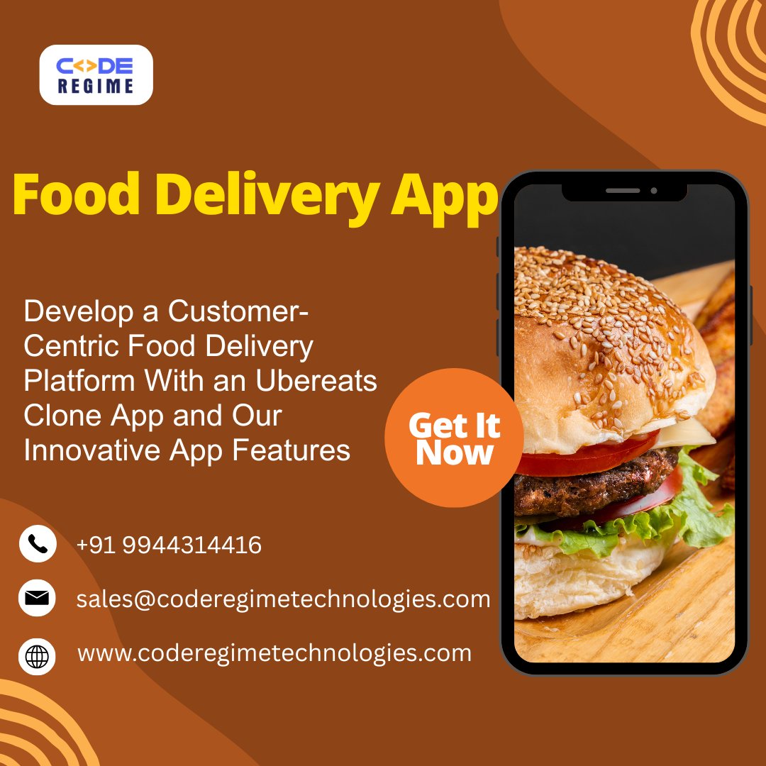 RegimeCode's tweet photo. Code Regime Technologies helps entrepreneurs launch a professional ubereats clone app https://t.co/045rpo3g7U

#UbereatsClone #FoodDeliveryApp #UbereatsCloneApp #BestFoodDeliveryApp #UbereatsCloneScript #FoodDeliveryBusiness #USA #UAE #UK #US #Germany #Entrepreneur #CodeRegime https://t.co/WYkTvhGs5s