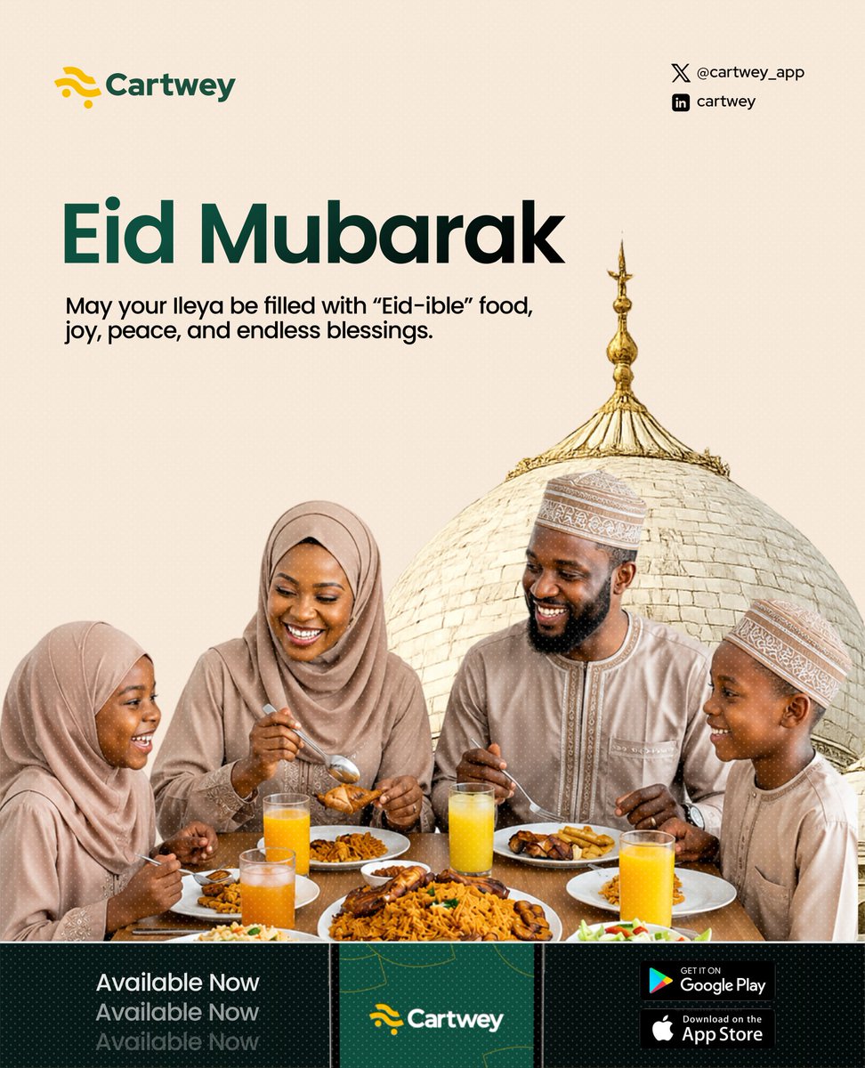 cartwey_app's tweet photo. Eid Mubarak 🌙 ✨ 

May Allah accept our prayers, and fill the season with joy, peace and endless blessings. 

Best wishes from all of us at Cartwey💚🌙 https://t.co/1LgyrwepVp