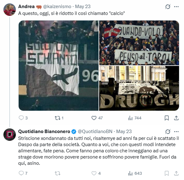 DanieleZindato's tweet photo. Secondo qualcuno, i #DASPO li danno le società sportive e non la #questura.
La #Juve quindi ha anche il potere di dare i #DASPO.
Ora ripetiamo assieme: le società possono applicare, al massimo, i sistemi di gradimento - erroneamente detto 'daspo societario'. https://t.co/7aYho493lv