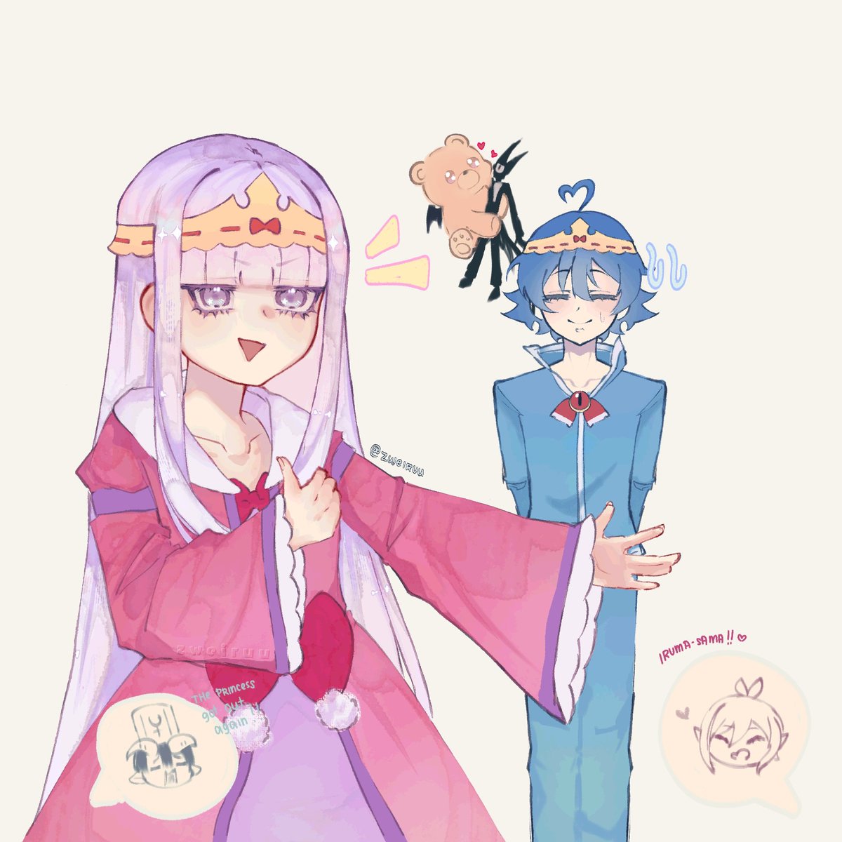 zweiruu's tweet photo. Mairuma × Maosumi crossover!?

I've wanted to make an AU about this long ago since these two series have so much similarities, and I remembered it just yesterday SOOOO HERE IT IS >□<
(More interactions soon!)

#mairuma #maosumi #maoujoudeoyasumi #mairimashitairumakun #fanart https://t.co/3qOH03f1Gx