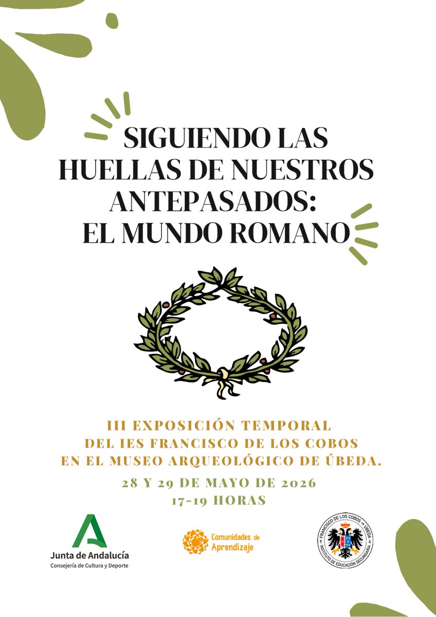 MusArqUbeda's tweet photo. 🏛"Siguiendo las huellas de nuestros antepasados: el mundo romano" 
👉Actividad didáctica colaborativa entre el @ies_fcodlscobos  y el programa educativo del Museo Arqueológico de Úbeda.
#CulturaAND #MuseosAND https://t.co/fmeOwi7SFu