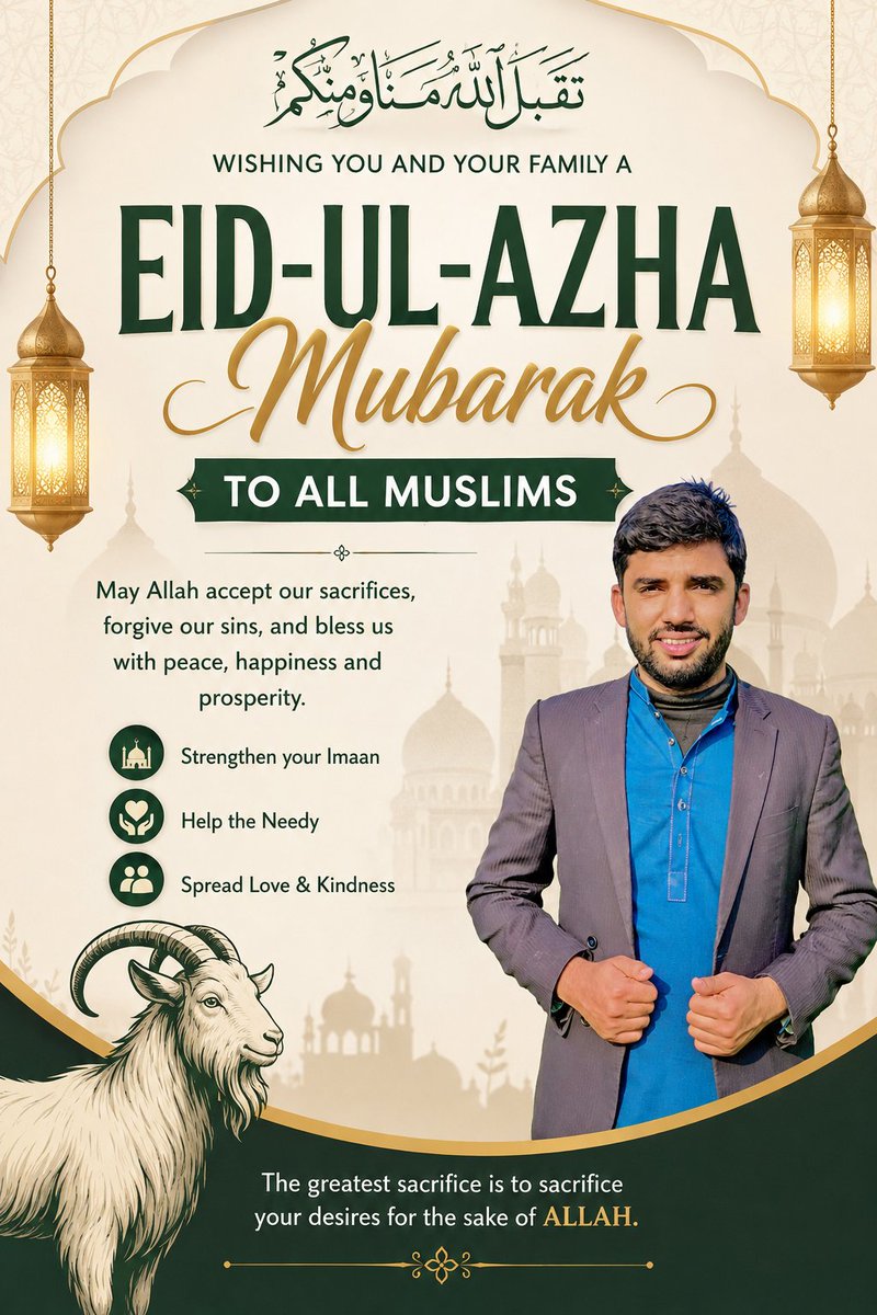 ansarcrypto's tweet photo. May Allah accept your sacrifice
and fill your life with endless blessings.

Eid-ul-Azha Mubarak
to All Muslims around the world. https://t.co/aFSIdzZ1Jq