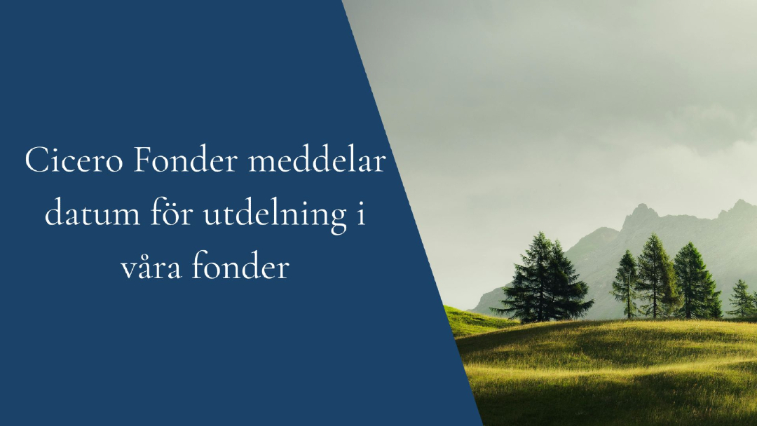 Cicero_fonder's tweet photo. 📢 Datum för utdelning i våra utdelande andelsklasser är nu fastställda

Nu kan vi meddela datumen för årets utdelning i våra utdelande fonder.

📅 Sista dagen att äga fondandelar för att ha rätt till utdelning: 10 juni 2026
💸 Utdelning betalas ut: 11 juni 2026 https://t.co/MdpvfKI7gq