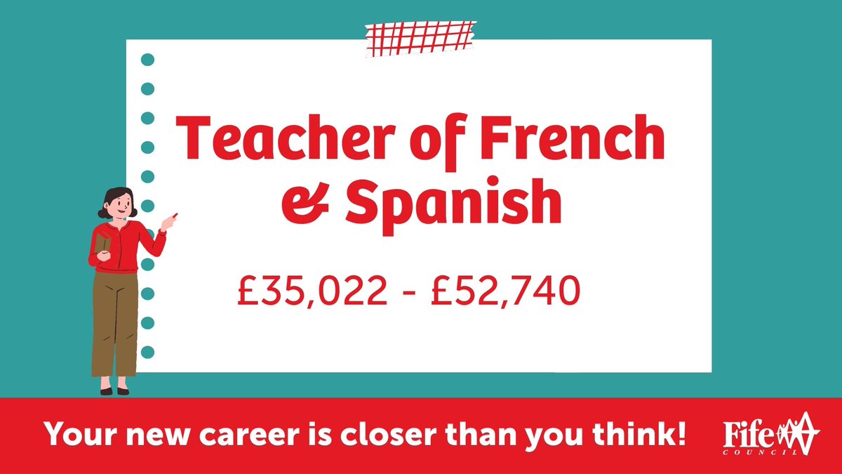 FCJobsOfficial's tweet photo. 🌍Teacher of French &amp; Spanish
📍St Columba’s RC High School, Dunfermline
🕒35 hrs | Temporary to Aug 2027
📅Apply by 3 June

Passionate about languages and making a difference? Join our team and help young people reach their full potential

Apply now 👉
https://t.co/oQgcdyvWwo https://t.co/WqkW8NDwj7