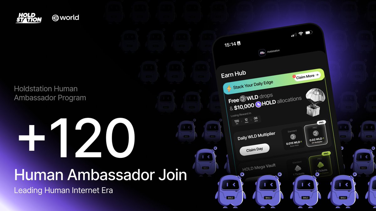 HoldstationW's tweet photo. Already +100 humans have joined Holdstation x @worldnetwork Ambassador Program🤟

Take action for the next era of Human Internet 

Grab the edge of being a Verified Human

👇Full details and apply below