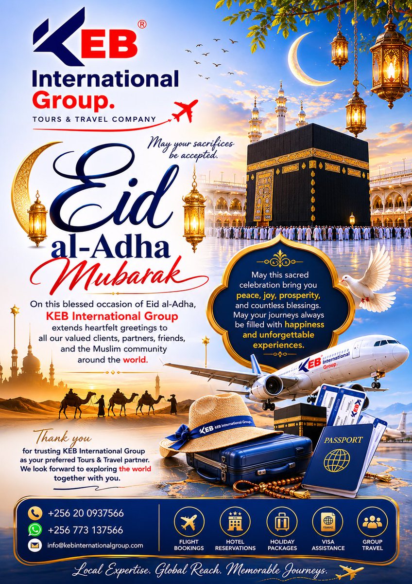 KEBiGroup's tweet photo. 🌙 Eid al-Adha Mubarak 🌙

On this blessed occasion of Eid al-Adha, KEB International Group extends heartfelt greetings to all our valued clients, partners, friends, and the Muslim community around the world. https://t.co/Bdq04e1MmJ