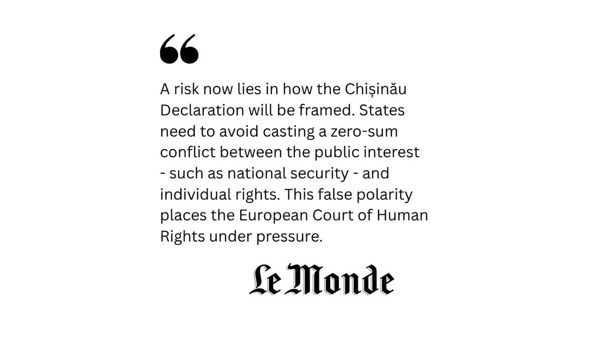 CommissionerHR's tweet photo. Now that the Chisinau Political Declaration has been adopted, we find ourselves at a pivotal crossroads. But do our governments truly grasp what is at stake? In @lemondefr, I restate some fundamentals: the moment demands a shift in narrative and a firm, unwavering determination on three fronts. 
Read my oped in English👉https://t.co/sZFGypV3Za
#ECHR #migration @coe @MoldovaCoE @MCOatCoE #humanrights
