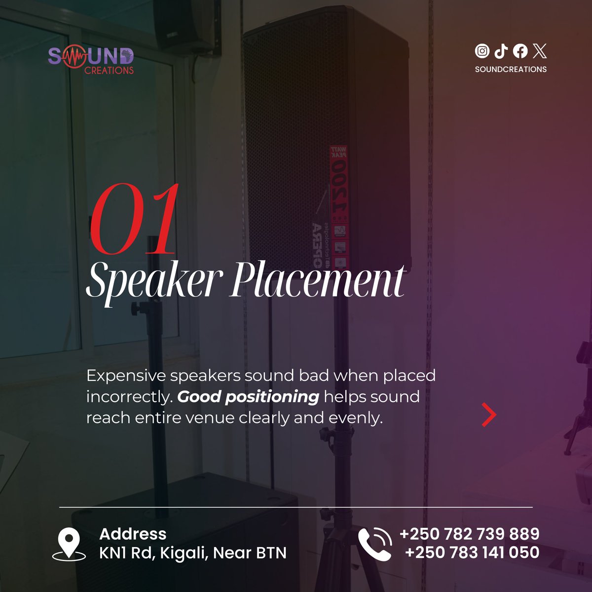 scl_rwanda's tweet photo. Your venue need a custom sound system that is setup specifically for a cleaner sound experience! 🔊✨

1/2 https://t.co/WfxK8VnTTJ
