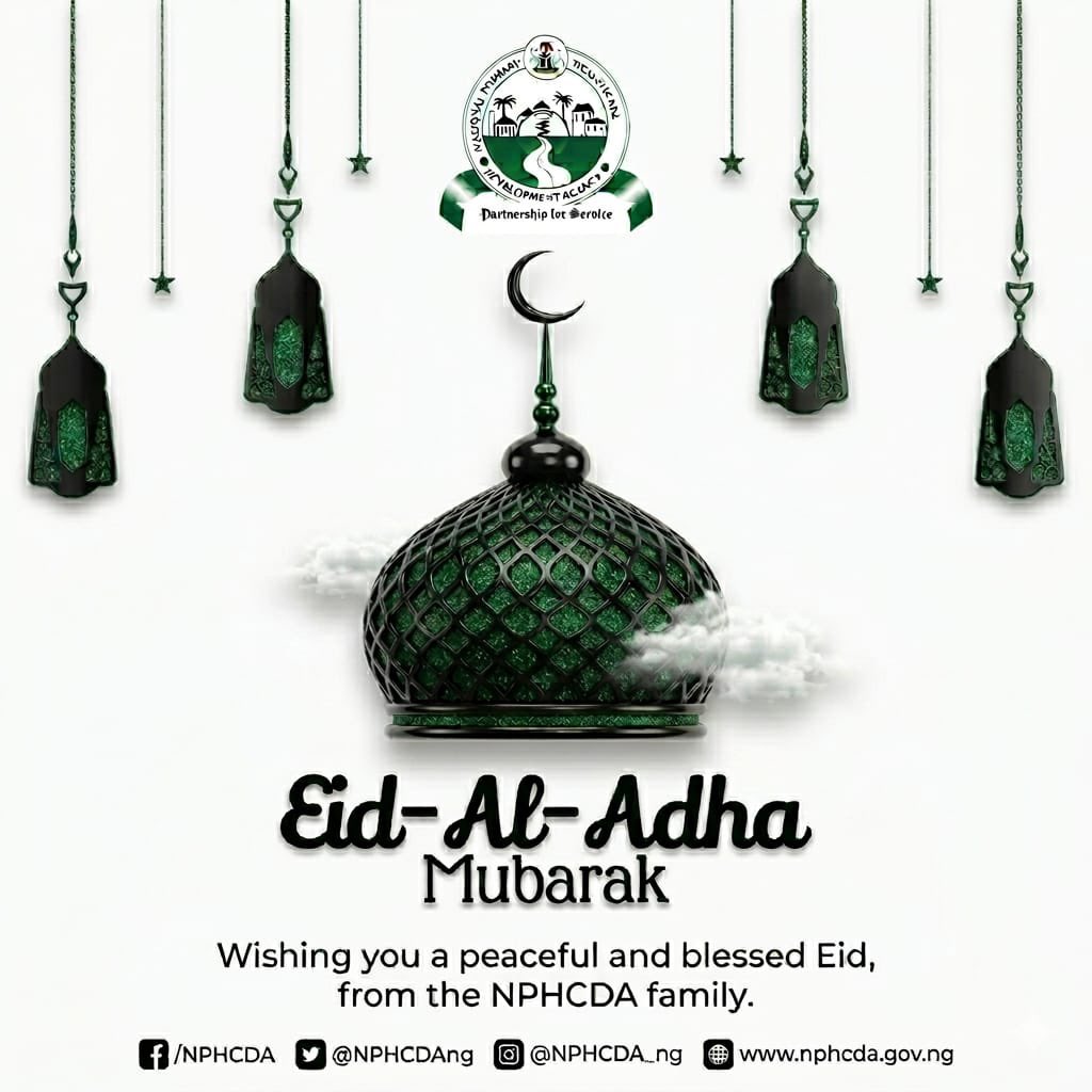 NphcdaNG's tweet photo. Eid al-Adha Mubarak from all of us at the NPHCDA.

We appreciate the dedication and sacrifices of healthcare workers, partners, community leaders, and every Nigerian committed to strengthening primary healthcare delivery across the nation.

Barka da Sallah! https://t.co/RWBAmah1t2