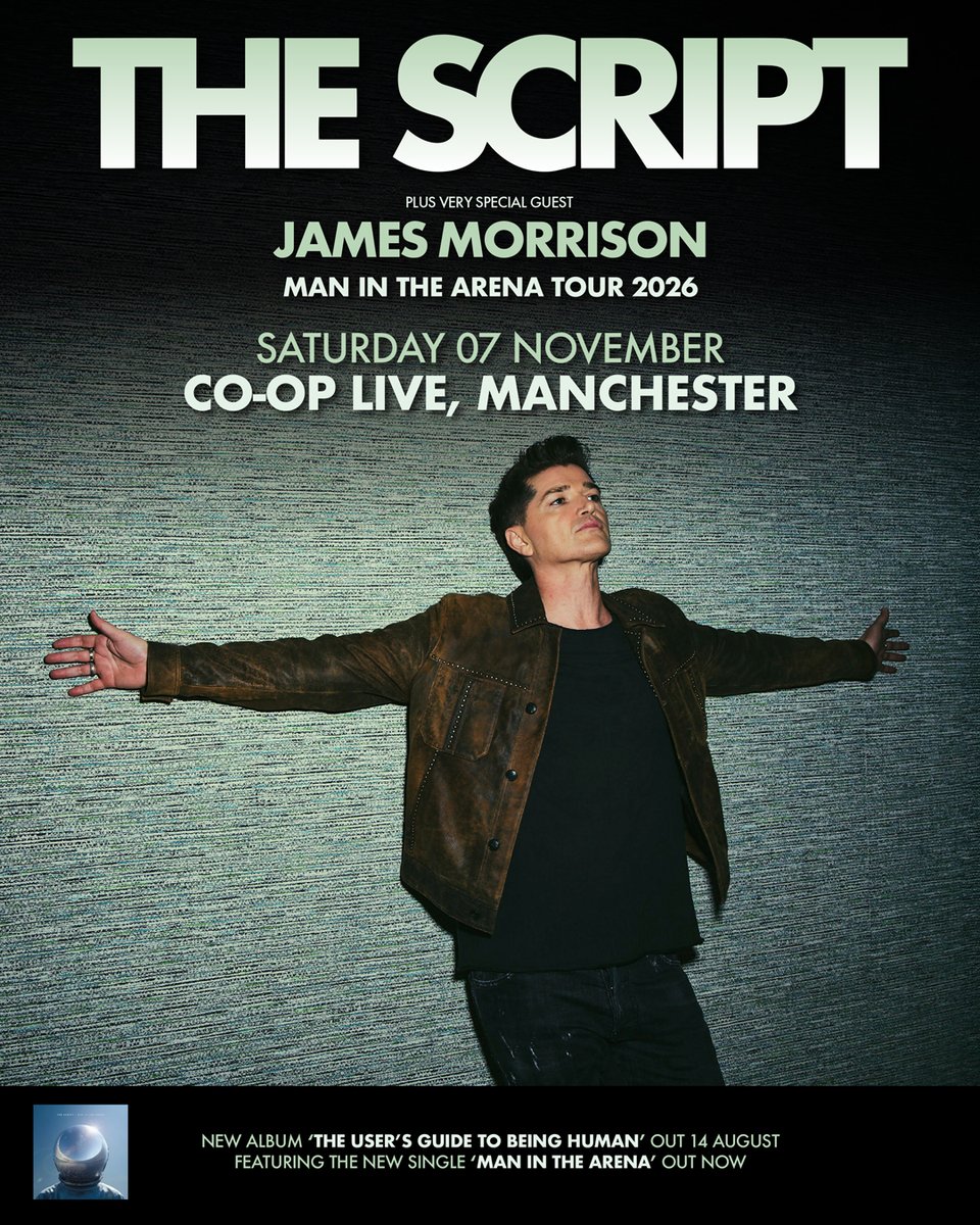 AndyPetes's tweet photo. The Script is performing at Co-op Live on the 7th November 2026. 🎤
Download the @coopuk App and sign up to access presale tickets, available 9.30am Wednesday 27th May: https://t.co/R4DdW9dPR2 https://t.co/AMKQ2iAyNk