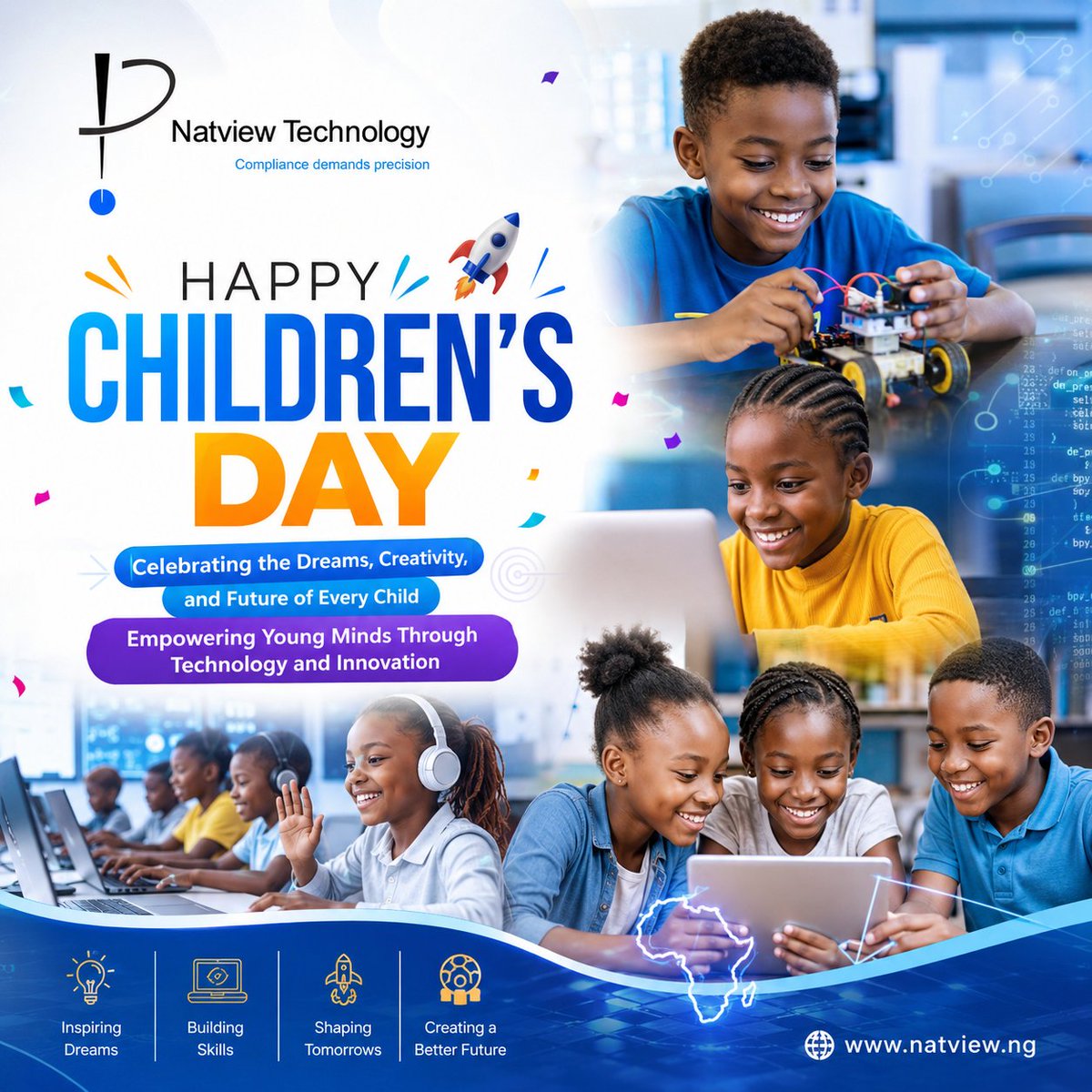 Natview_Ng's tweet photo. Happy Children’s Day to every young dreamer, creator, coder, inventor, and future changemaker. Keep dreaming big. The future belongs to you. 🚀✨
#ChildrensDay https://t.co/TA49UMp3bj