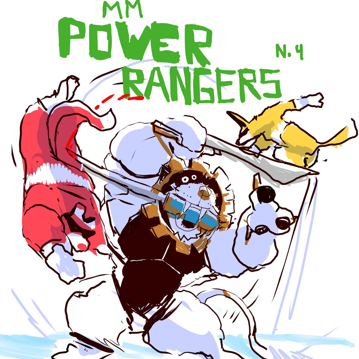 Osup1138's tweet photo. @S4mhainnluvr These drawings are from a universe where the characters are Power Rangers; none of them are OCs, but I suppose the OC itself is that they have the powers. :pp https://t.co/Tb8ZFhoBCG