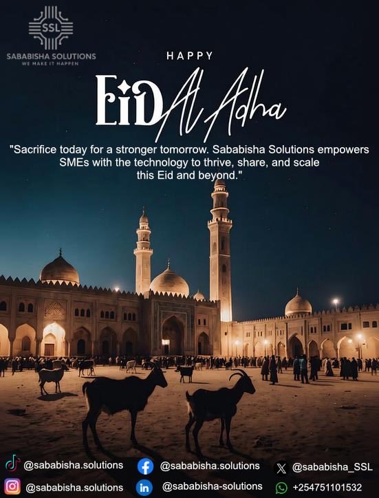 sababisha_SSL's tweet photo. 🌙 Eid Mubarak from Sababisha Solutions! May your sacrifices today build a stronger tomorrow. ✨

#eid #sababishasolutions #wemakeithappen https://t.co/9TZ8XiGYv3