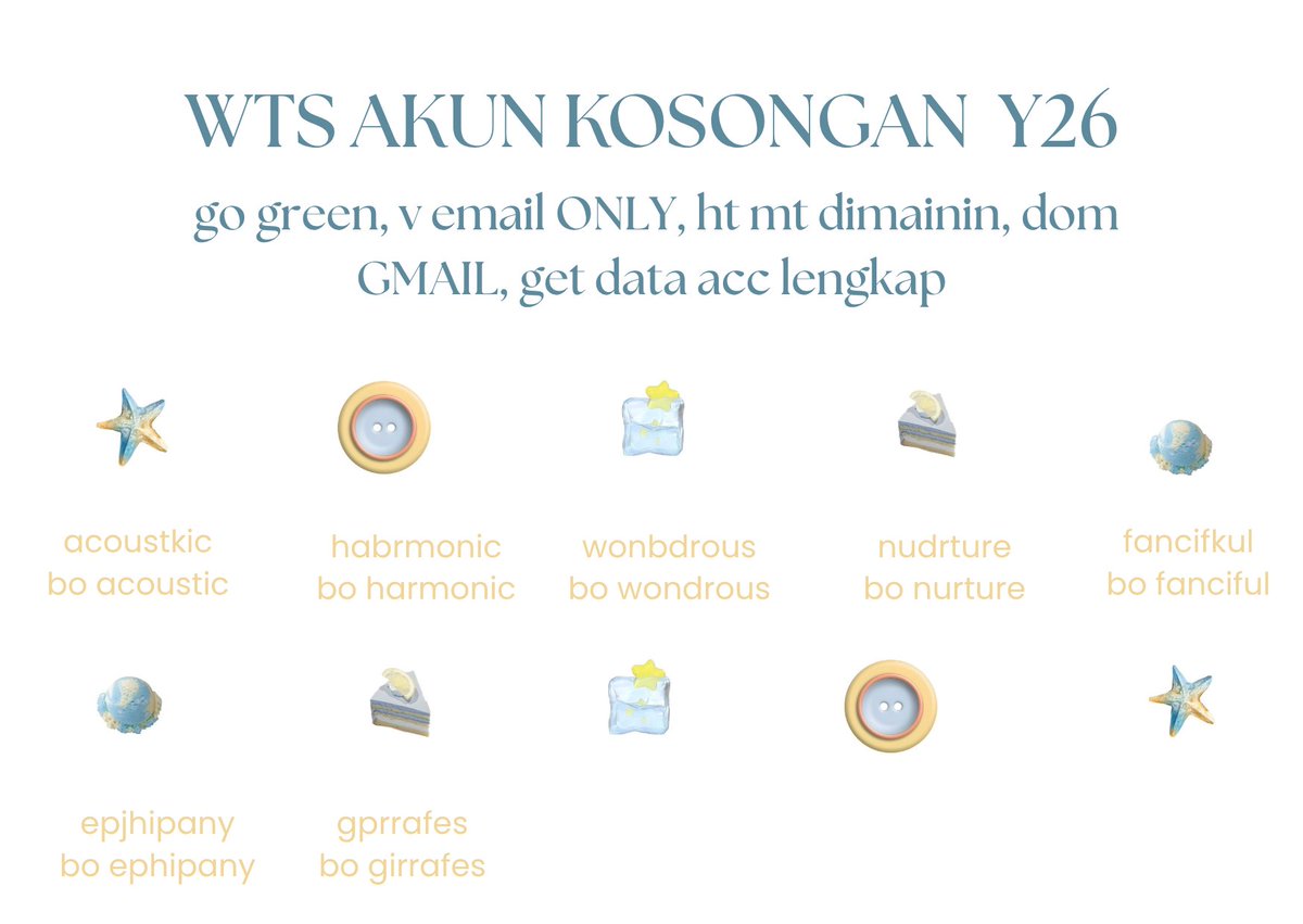 rounadn's tweet photo. @Archermedes wts acc kosongan y26 mei
୨୧ price : https://t.co/XkKhToHfZp / each
୨୧ dom Gmail, v email only 
୨୧ mt ht dimainin, go green
୨୧ get all data acc lengkap 

#zonauang https://t.co/jHU6lOROrp