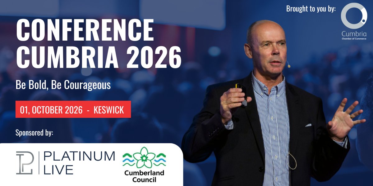 cumbriachamber's tweet photo. Exhibitors Wanted!

Showcase your business at Conference Cumbria 2026.

✔️ 300+ attendees expected
 ✔️ Only - 40 exhibition spaces available
 ✔️ Incredible networking opportunities

Spaces are limited - secure yours today!
https://t.co/I1ZhQ7ZxsO https://t.co/RWl15TKsOc