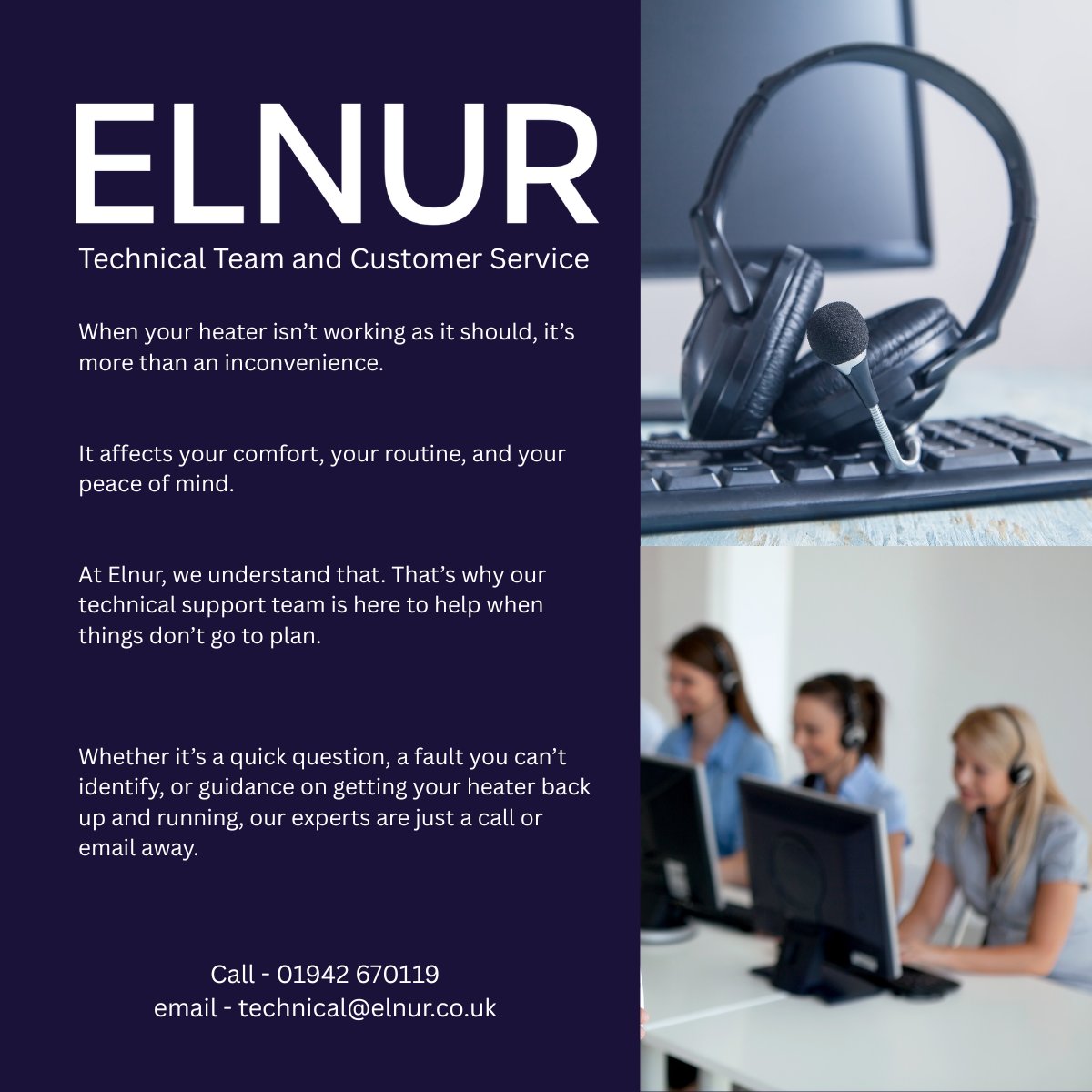 Elnur_UK's tweet photo. Having trouble with your heater?

Don't stress

Contact our friendly technical support team...

Real people, no AI. UK based technical team, no outsourcing. Expert knowledge on Elnur products.

Call - 01942 670119
email - technical@elnur.co.uk

#elnur #electricheating #support https://t.co/yZHoR4jGwy