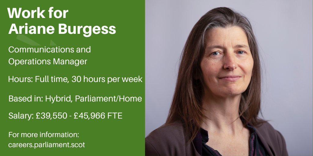 work4msps's tweet photo. Last chance to apply! Applications to work for Ariane Burgess MSP (@ArianeBurgessHI) as a Communications and Operations Manager in #Holyrood close tomorrow. Find out more: https://t.co/Bq4aNIYWEV https://t.co/5ZHlylq9Dj
