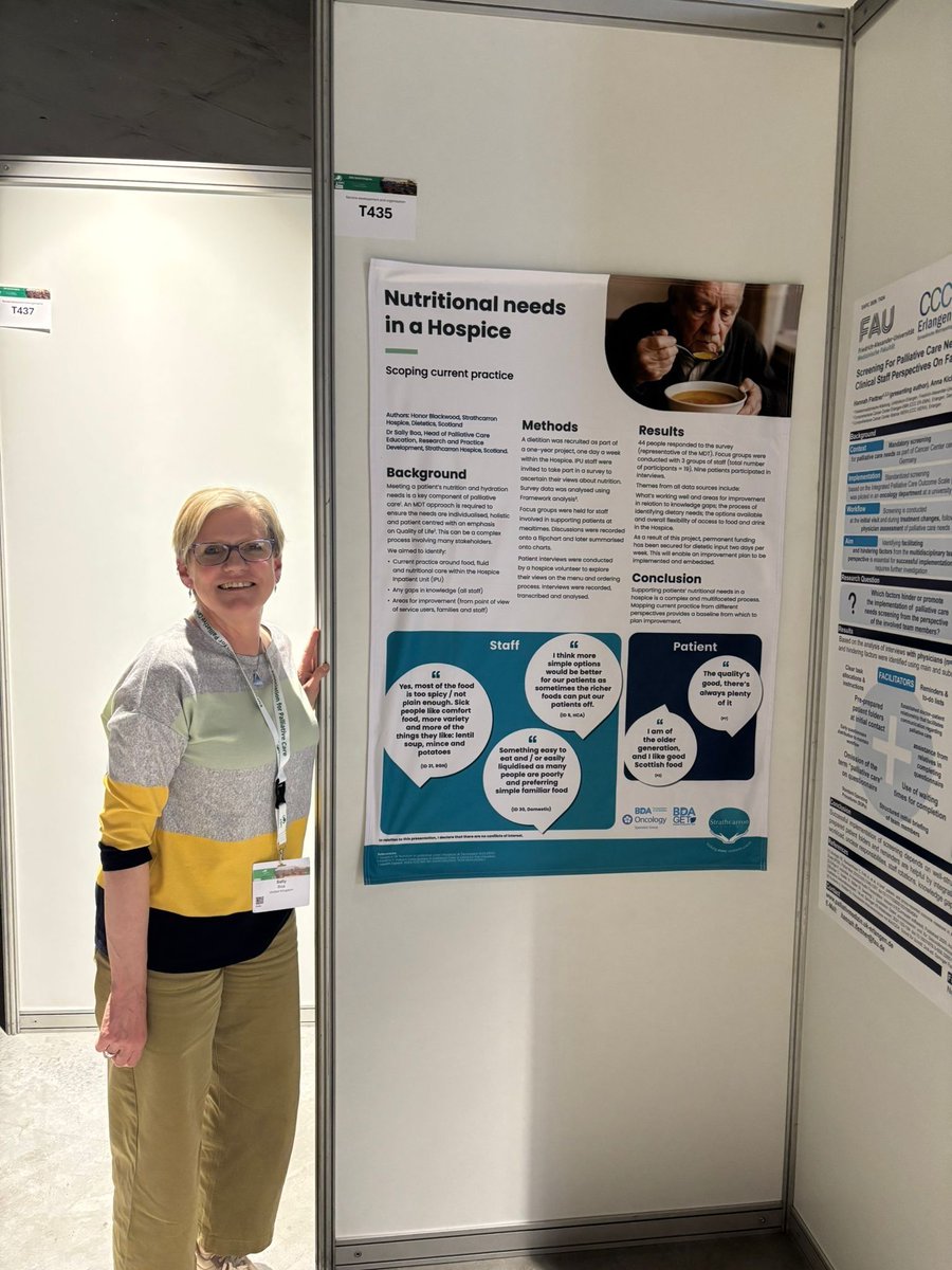 strathcarron1's tweet photo. Two of our Hospice team recently attended the 20th World Congress of the EAPC: 'Palliative Care research - from strong foundations to new horizons' sharing knowledge and educating about rehabilitative approaches , goal setting &amp; nutrition ➡️ https://t.co/a6Pjh2hjlW
#palliative https://t.co/89b4wrDkbA