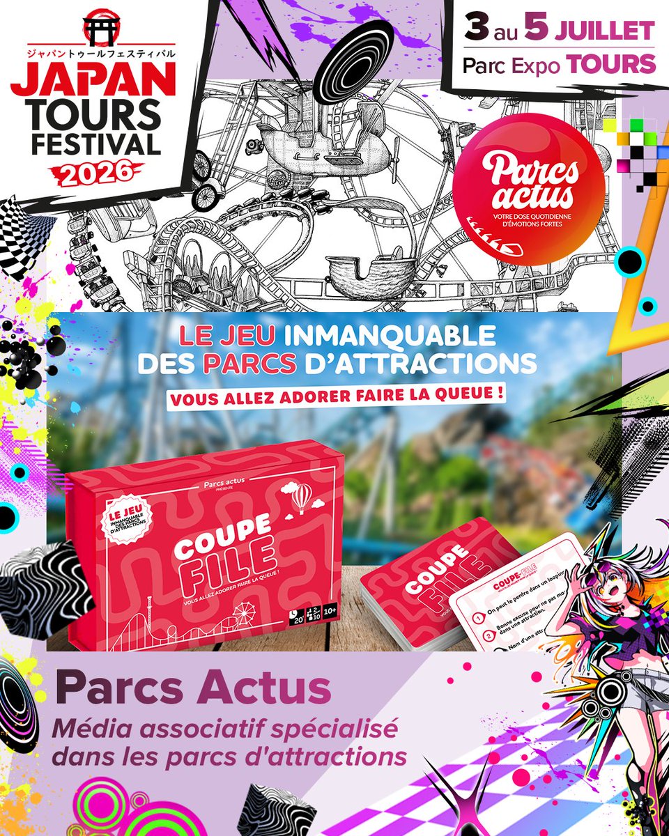 JapanTours37's tweet photo. 📢 Espace Parcs d'attractions
🎢 Nicoland (parcs en miniature + stand interactif), Parcs Actus (média associatif dédié aux parcs) et Nicolas Coupé (ancien Cast Member Disney, auteur) sont au JTF !
#jtf2026 #japantoursfestival #parcsattractions #Nicoland https://t.co/rRehuNDk2g