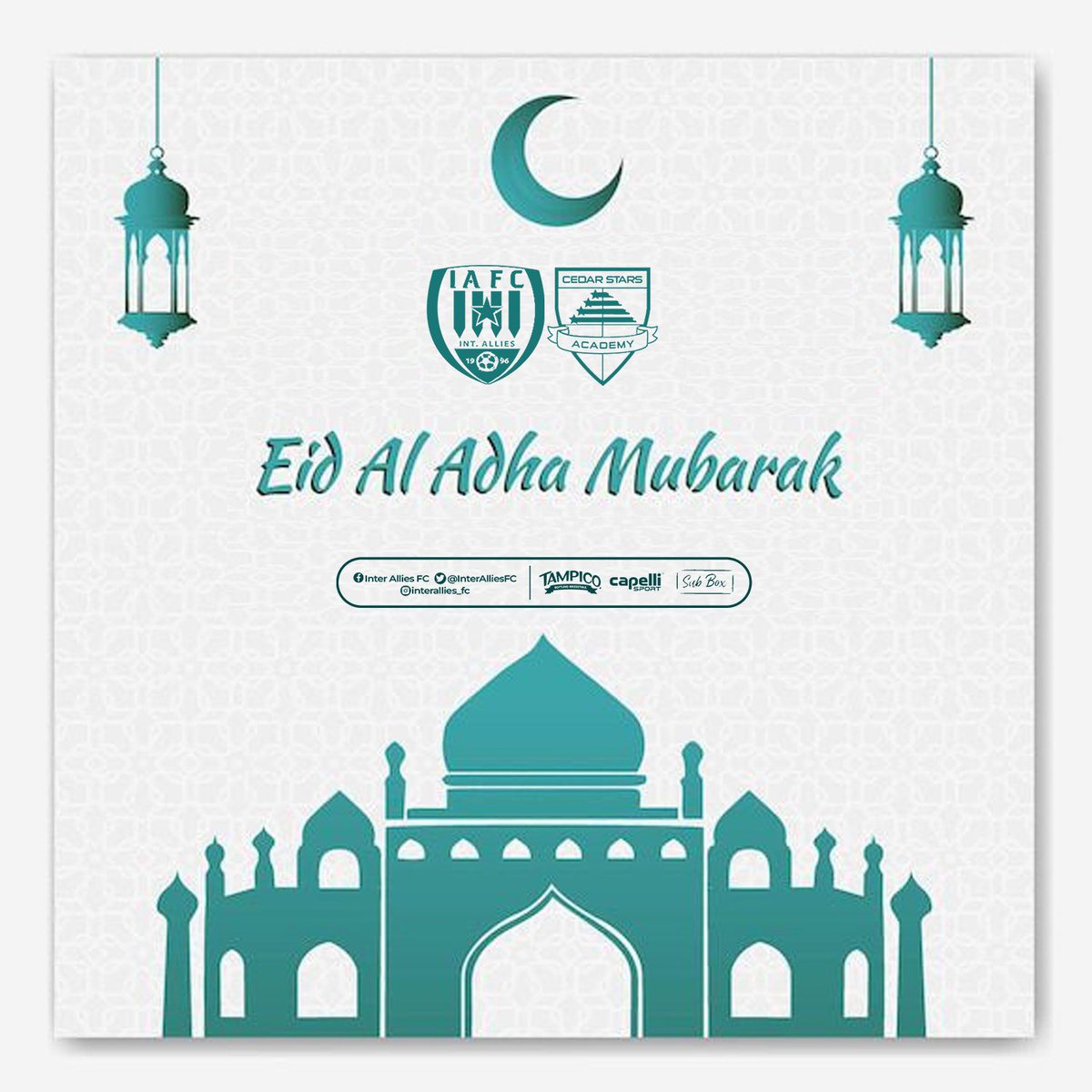 InterAlliesFC's tweet photo. Eid Mubarak to all our amazing Muslim Brothers and sisters 🌙

🔴⚪️🔵#iafc | #ElevenIsToOne https://t.co/WCYaOK1nTO