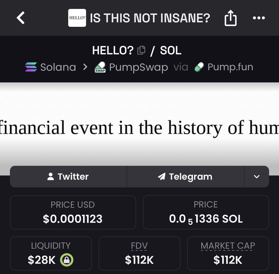 ibakebread_'s tweet photo. $Hello? already did 3x from here and I still don’t think people fully get the lore here

The phrase “Hello? Is this not insane” is literally embedded into CT culture. Every dev, Every caller, Every shill thread got somebody saying it daily 

I feel this goes way higher! NFA. https://t.co/jSGUlkLVx5
