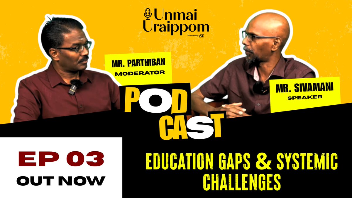 ace_change01's tweet photo. Education Gaps &amp; Systemic Challenges! 

Watch Episode 3 now on YouTube!
🔗: https://t.co/BF3zgwujT1

#UnmaiUraippom #TamilPodcast #NonGovernmentalOrganization #ACE https://t.co/sifhZ7kNix