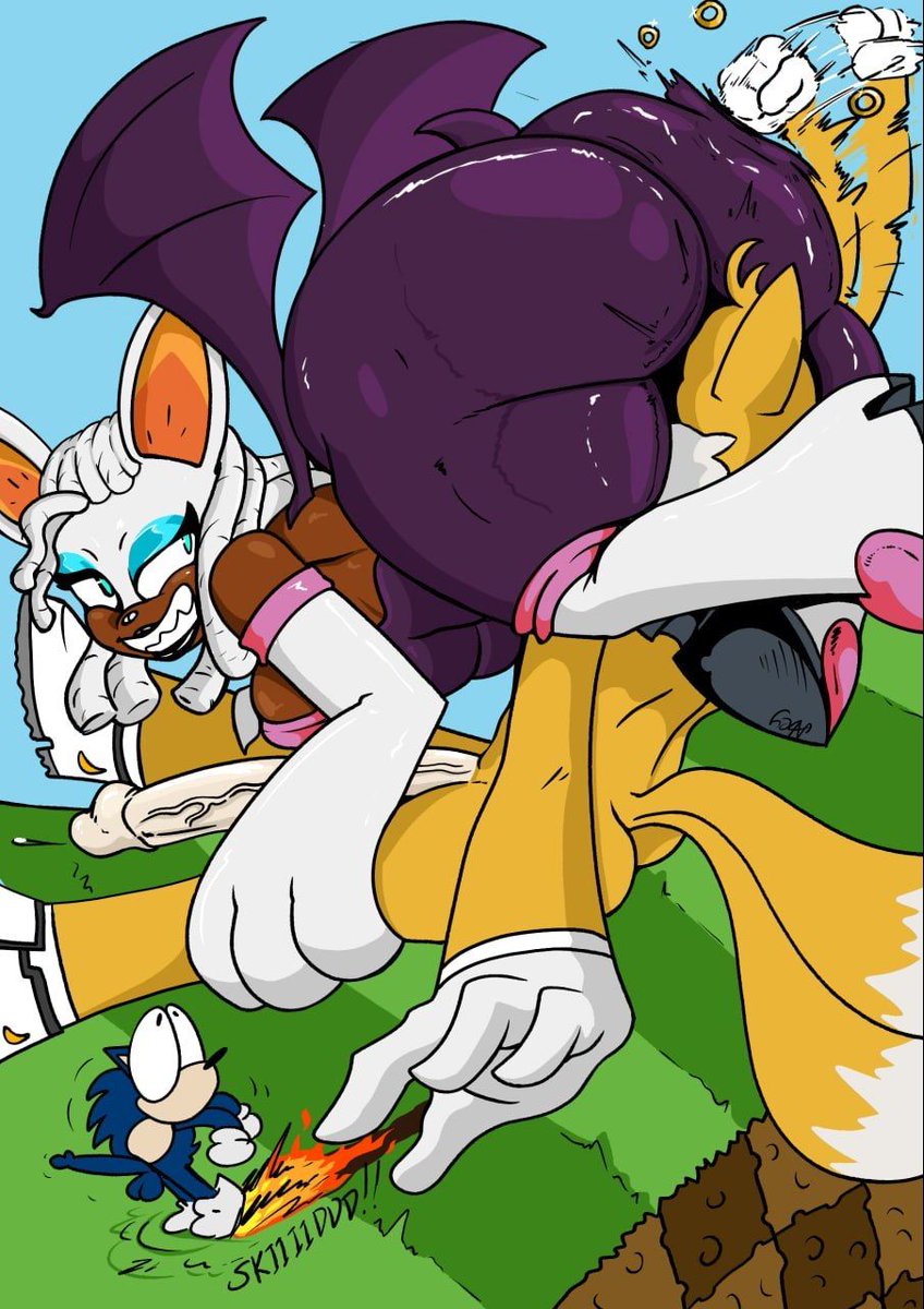AbeyBubble's tweet photo. Aerial Takedown. 
Rouge's look is inspired by @KaiLewds 
Tails' shoes are inspired by me not bothering to look up a ref. https://t.co/PKsMmJTLgk