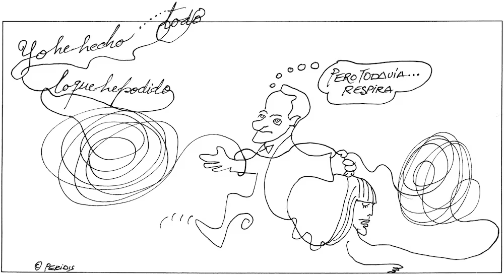 JoseLopezBnitez's tweet photo. El que pueda hacer que haga.
Viñeta de #Peridis:  “Aún respira” https://t.co/qwdDii5hzk
