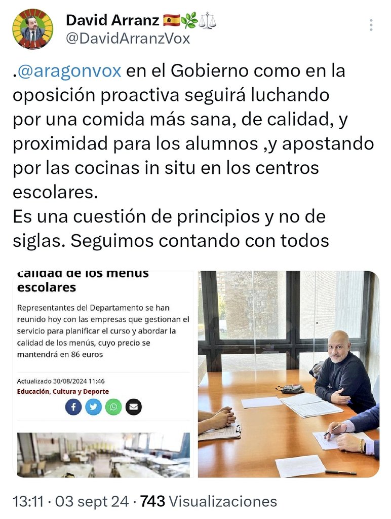 DavidArranzVox's tweet photo. 2023/24/25/26, defendiendo cocinas y #comedores en colegios con una alimentación de calidad. Productos frescos, de proximidad y de nuestros productores nacionales.
Defendemos nuestra gastronomía y no permitimos injerencias de otras culturas. Comemos 🐖🥩
https://t.co/92KhHfYEnh https://t.co/YnLREvPSIG