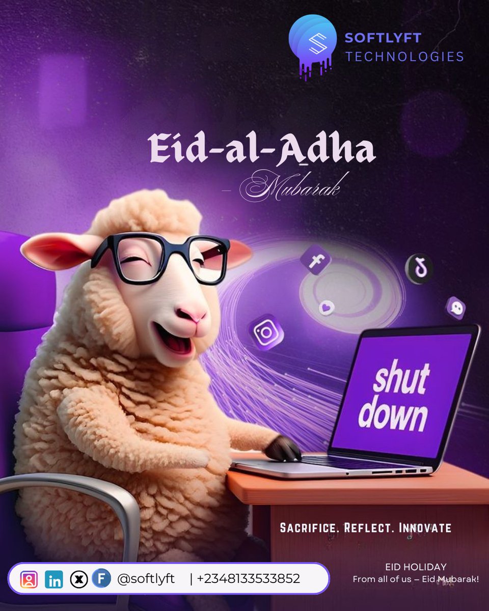 softlyft's tweet photo. Eid Al-Adha Mubarak! 🌙
In tech, we build, iterate, and push forward with purpose. May this Eid inspire innovation, strengthen connections, and bring prosperity to you and yours.
#softlyft
#EidMubarak
#TechAndFaith
#InnovateWithPurpose
#NigerianTech
From all of us — Eid Mubarak! https://t.co/byJhYPG1J0
