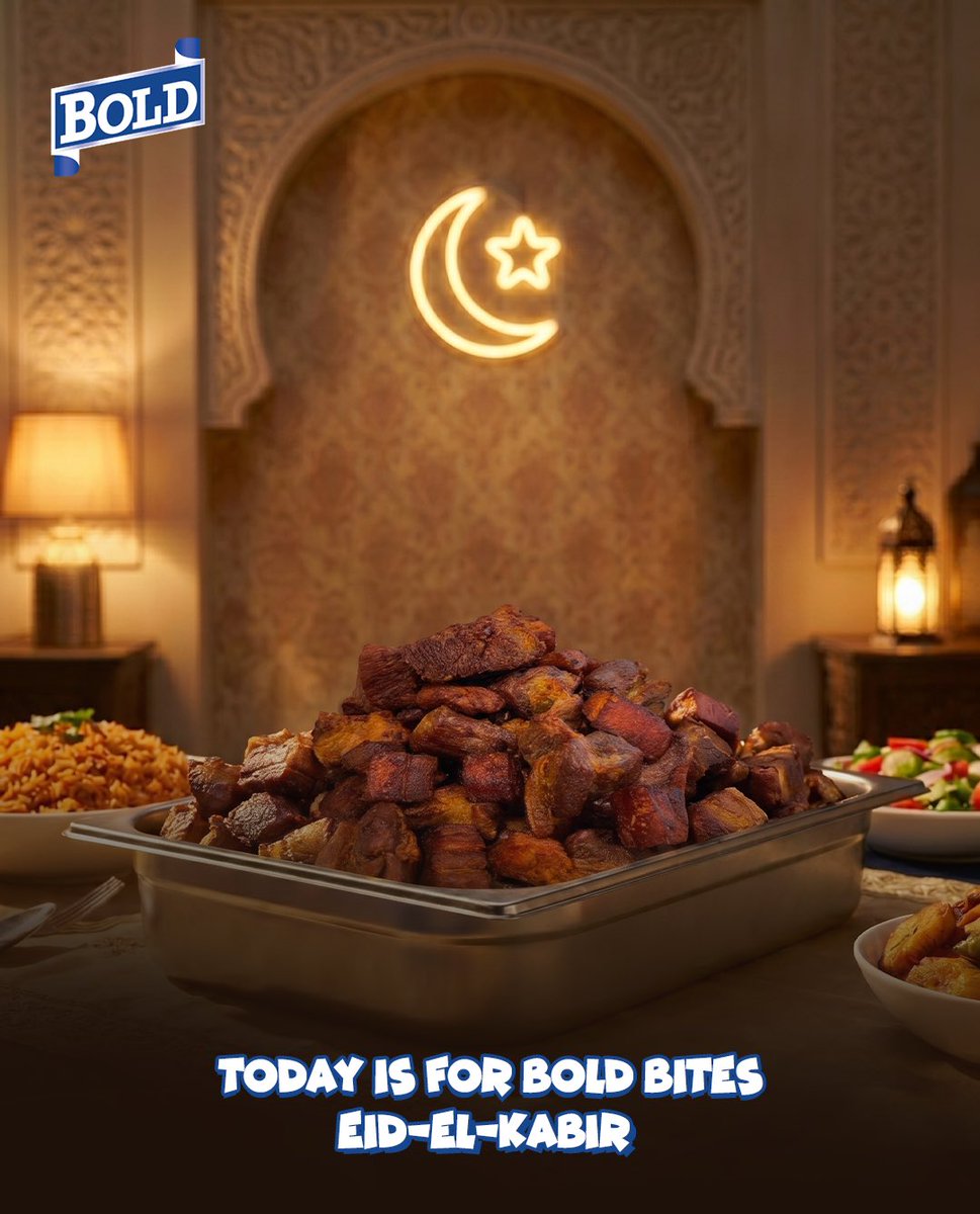 boldNig's tweet photo. We are keeping the celebration Bold today!
Eid-el-Kabir

#UnLeashYourBOLD #BOLDGinger #itsDifferent
#eidmubarak #eidaladha https://t.co/RFtgrjAjAk