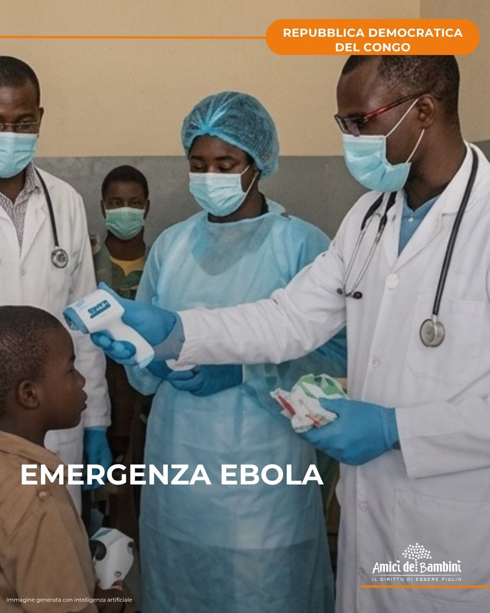 AmicideiBambini's tweet photo. 🇨🇩Emergenza Ebola in Congo.
Dopo la dichiarazione di emergenza sanitaria internazionale da parte dell’OMS, #AiBi #AmicideiBambini è intervenuta immediatamente negli orfanotrofi di #Goma per rafforzare prevenzione e sicurezza.
Aiutaci👇
https://t.co/hXDN8iABl0  

#RDC #Congo https://t.co/HKOc6ojQYT