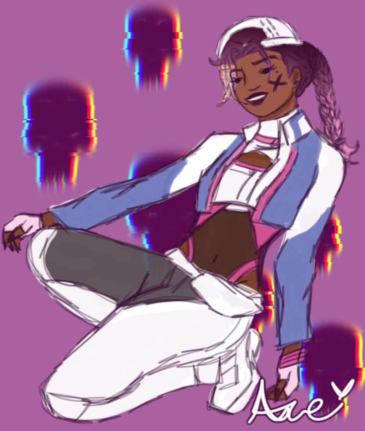 vinyl_ruin's tweet photo. completed, apparently I'm blind bc I didn't see the blue on the jacket even though the skins literally called blue flame and all of them have blue so I almost made it completely white 💔 
(I did forget the blue on her shoe but I'm too lazy to fix it rn)

#overwatchfanart #Sombra https://t.co/MycUJwxxCt