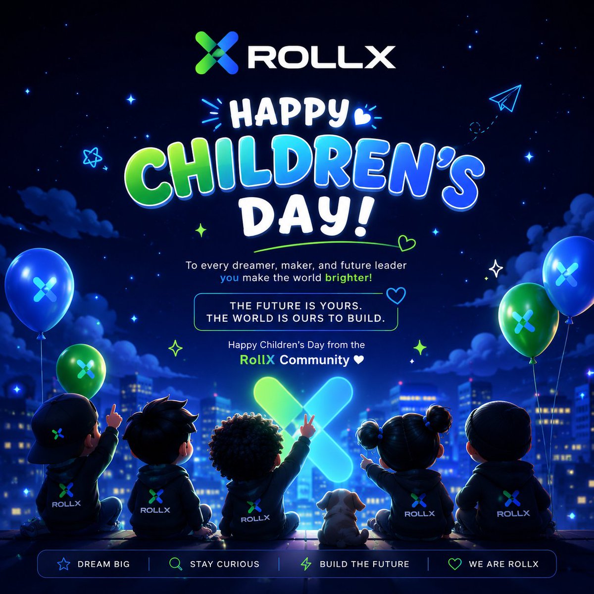Heslinmariolar's tweet photo. Every great future starts with a dream. 💙💚

Today, we celebrate the little minds full of curiosity, creativity, and limitless imagination, the future builders, innovators, and leaders of tomorrow. 

At @rollxfi , we believe the next generation deserves a world filled..... https://t.co/gSGX1fgQM1