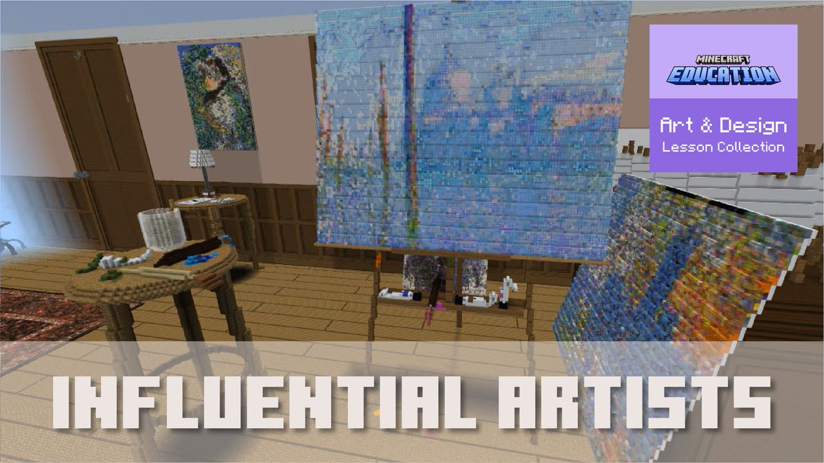 PlayCraftLearn's tweet photo. Take art history beyond the textbook. Immerse students in the creative processes of influential artists and spark their own creativity. Explore the Minecraft Museum for Influential Artists with four immersive lessons.

https://t.co/Z2Va8nqqdt https://t.co/psIsjSgz4M
