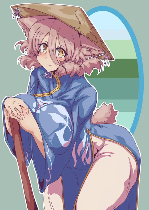 今日の日課はうちのこモノモちゃアオザイ衣装です