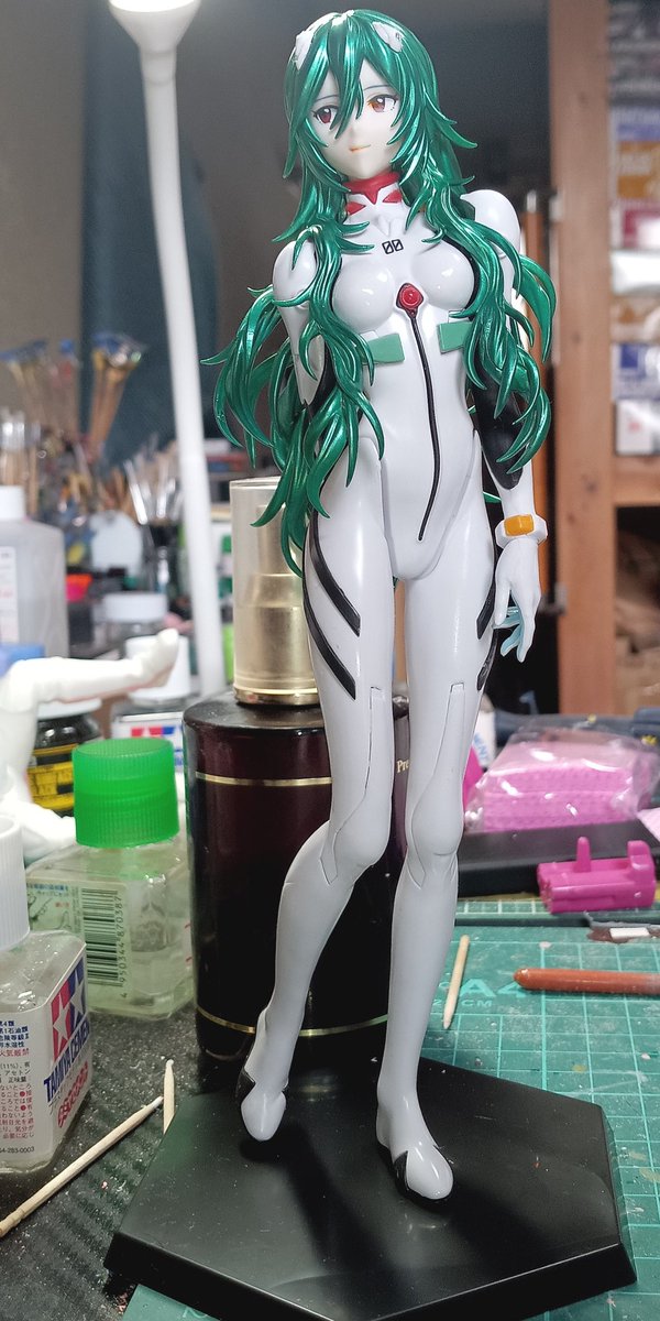 yamapoo2022's tweet photo. 緑の長髪の綾波さん、できた気がする。 https://t.co/wuris3JEd3