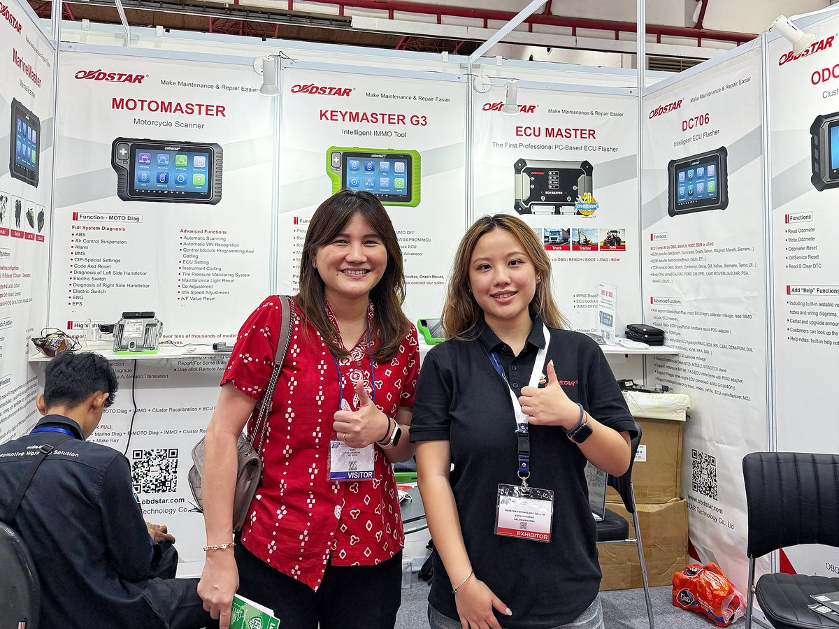 ObdstarTec's tweet photo. We connected with automotive pros worldwide at JIEXPO Kemayoran (May 20–22).
Guests explored our latest tools and watched live demos at our booth.
Huge thanks to everyone who visited us!
Can’t wait to see you next time ✨
#obdstar #carrepair #AutoDiagnostics  #motorcycle https://t.co/PzQyZYv1SY